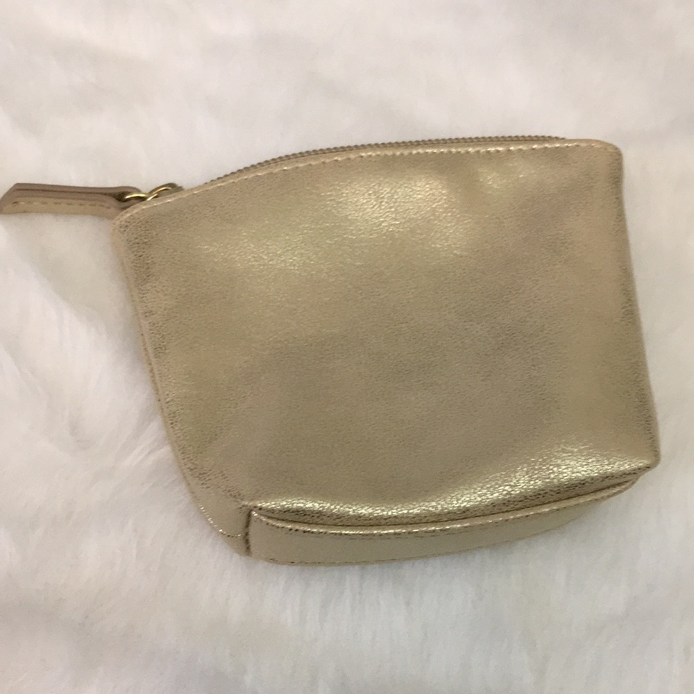 Vince Camuto Gold Metallic Cosmetic bag